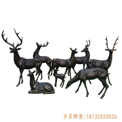 铸铜抽象小鹿雕塑 为小区景观注入灵动之美